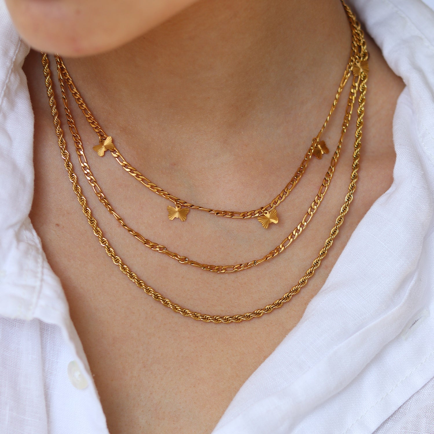 Tesse | 45cm Gold-Plated Stainless Steel Necklace