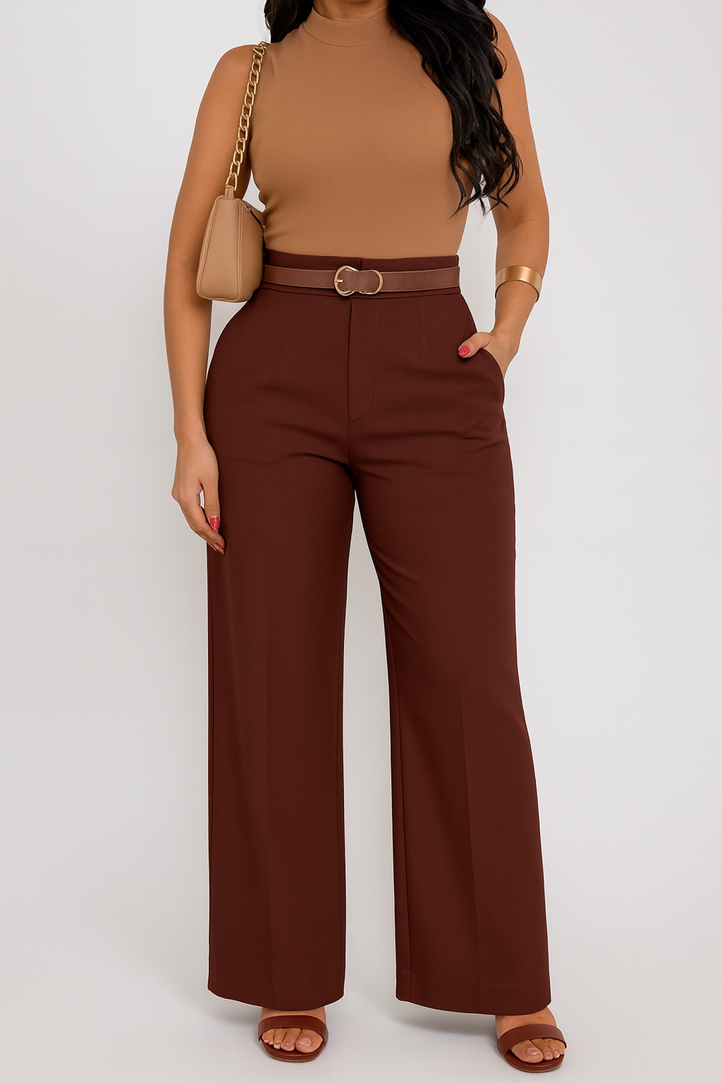 Genia | Casual Chic Straight Fit Trousers with Pockets