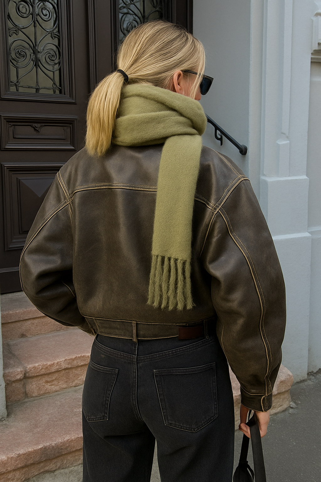 Lori | Vintage Vegan Leather Jacket for Women with Washed Look