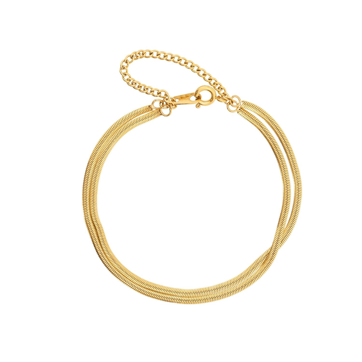 Yesminne | Waterproof Double Bracelet in Gold-tone Stainless Steel