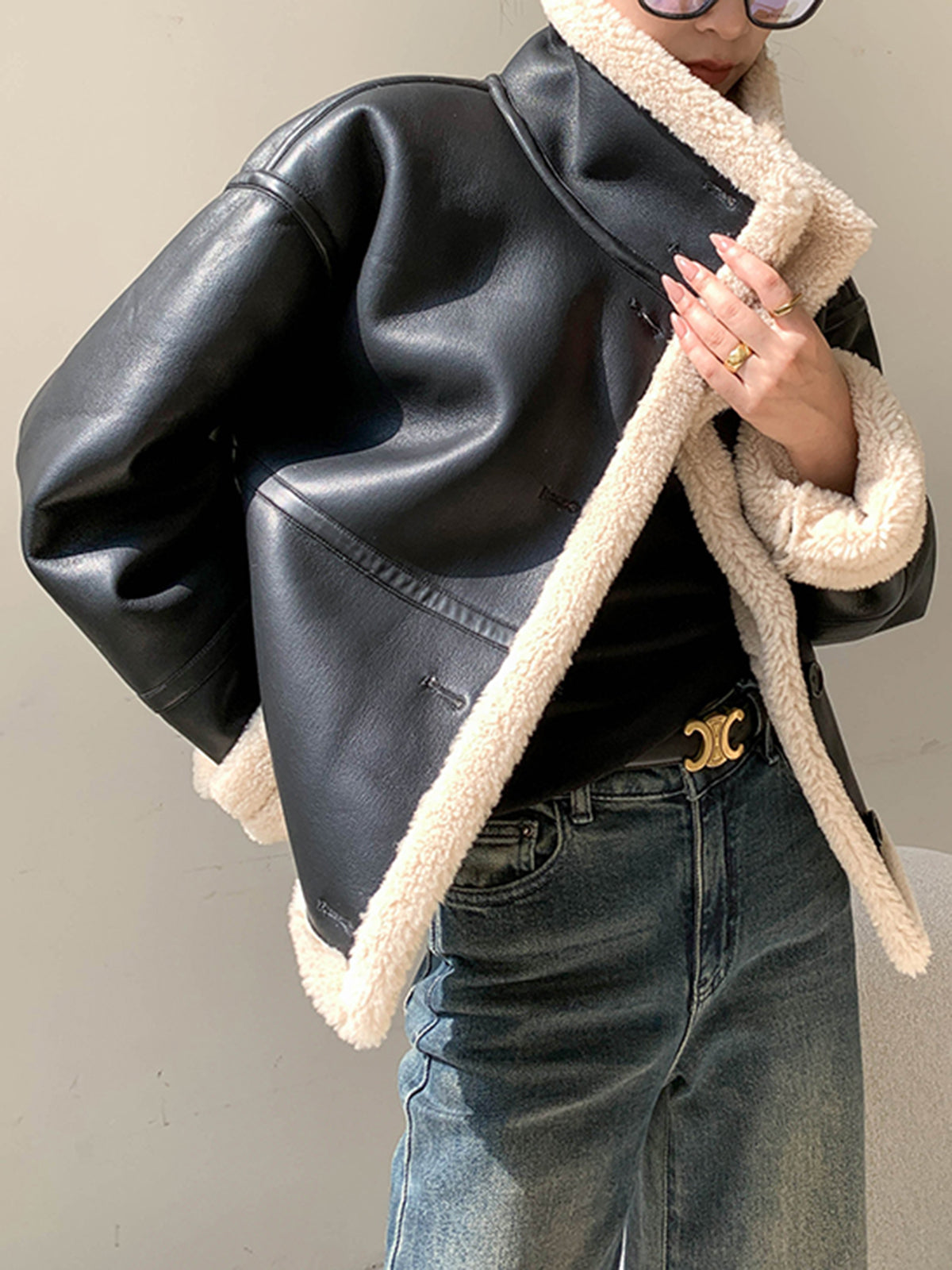 Creete | Fleece Lined Leather Jacket for Women - Warm and Comfortable