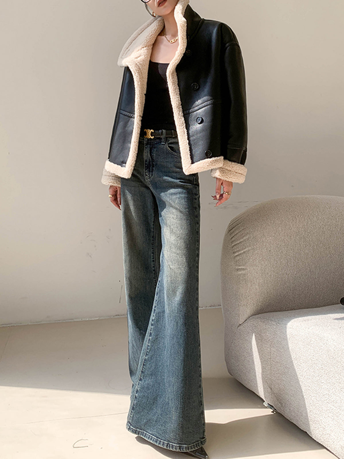 Creete | Fleece Lined Leather Jacket for Women - Warm and Comfortable
