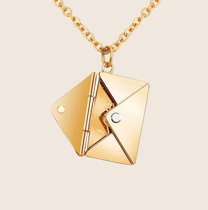Nula | Stainless Steel Love Letter Envelope Necklace