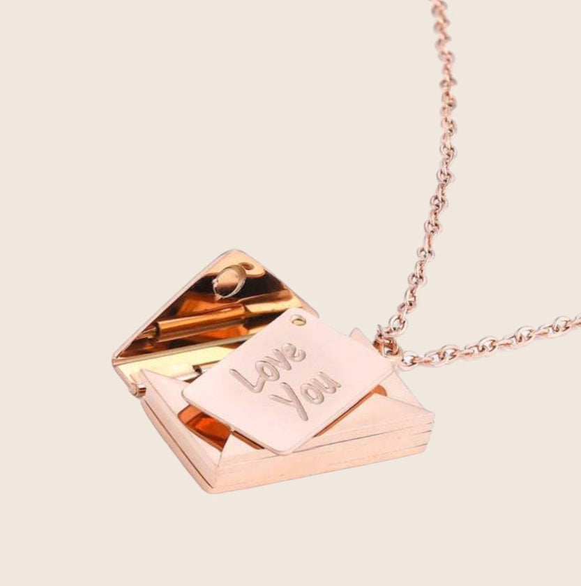 Nula | Stainless Steel Love Letter Envelope Necklace