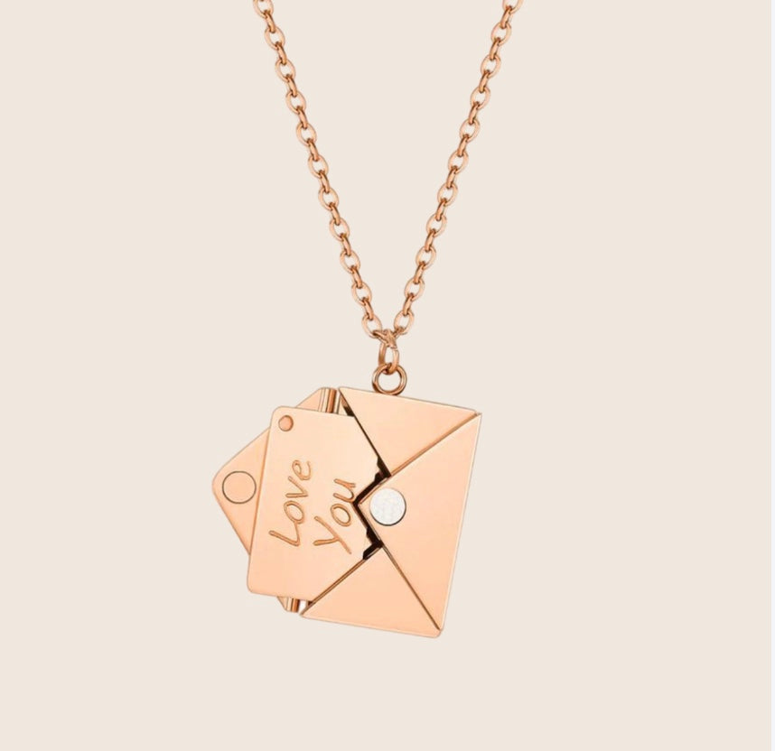 Nula | Stainless Steel Love Letter Envelope Necklace