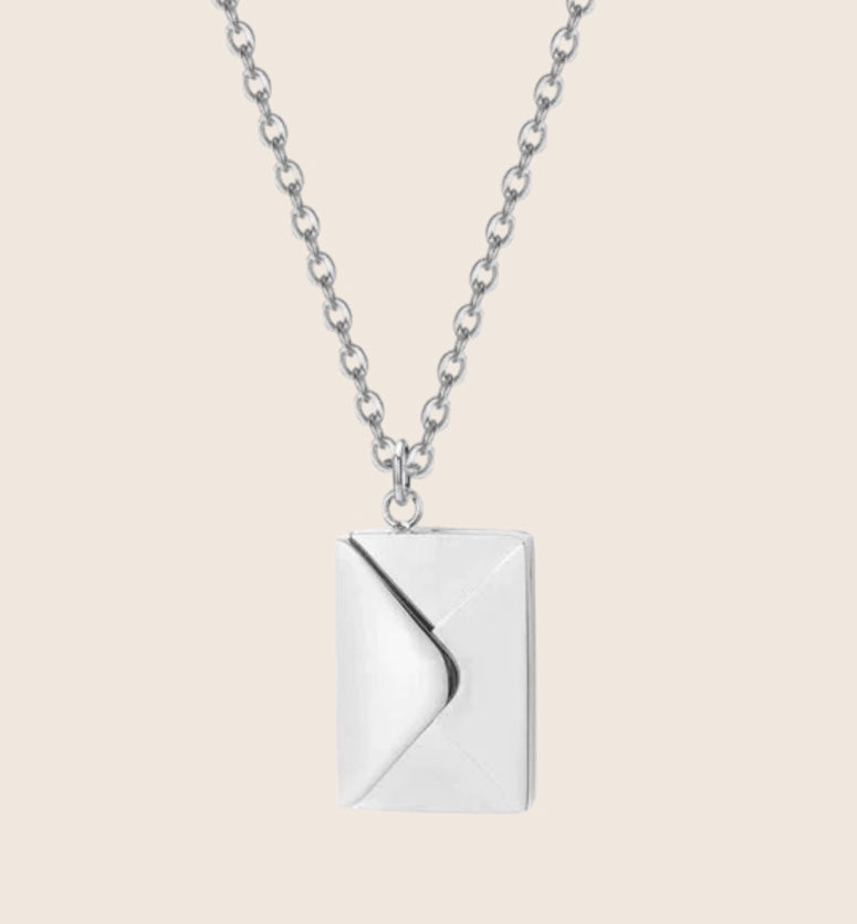 Nula | Stainless Steel Love Letter Envelope Necklace