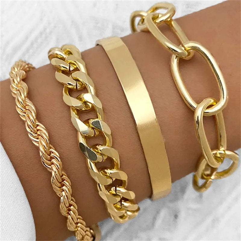 Loleta | Luxurious Gold 4-Piece Bracelet Collection