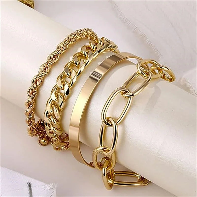 Loleta | Luxurious Gold 4-Piece Bracelet Collection