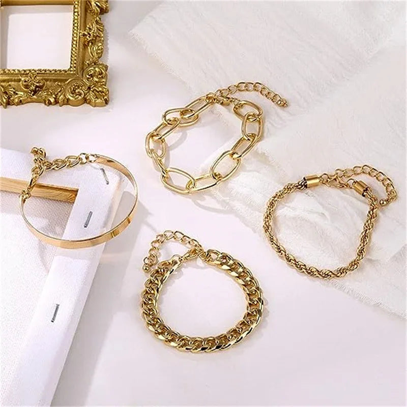 Loleta | Luxurious Gold 4-Piece Bracelet Collection