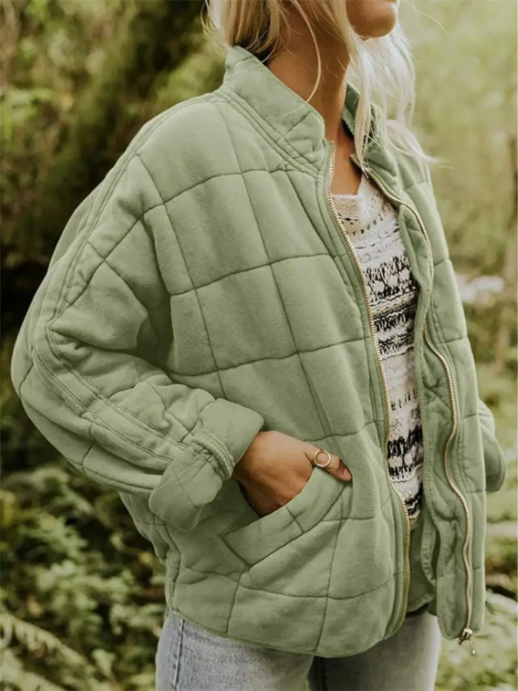 Elera | Mid-Length Jacket with Check Pattern