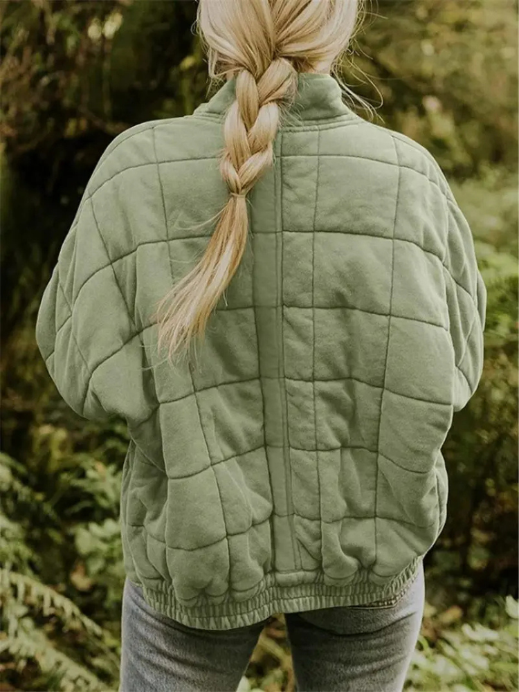 Elera | Mid-Length Jacket with Check Pattern