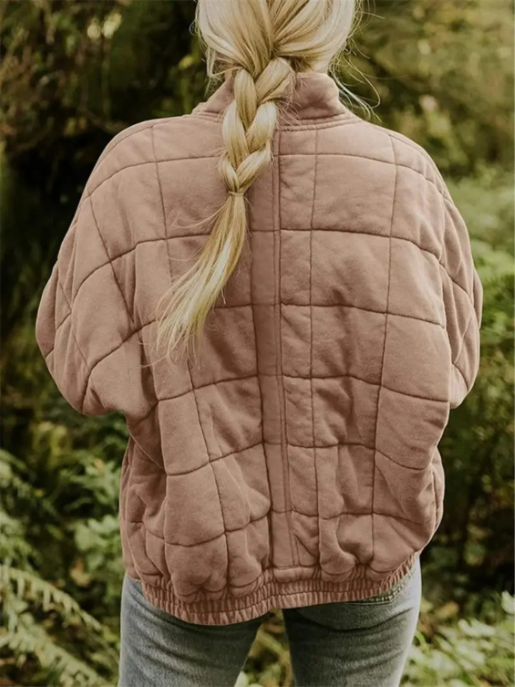 Elera | Mid-Length Jacket with Check Pattern