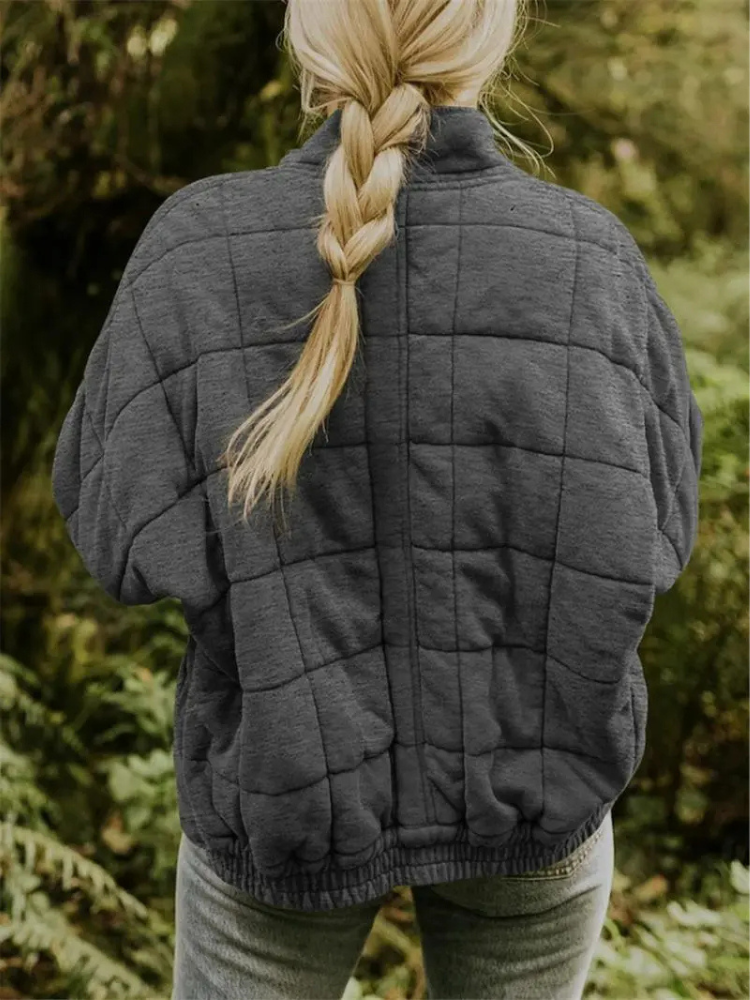 Elera | Mid-Length Jacket with Check Pattern