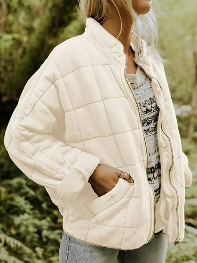 Elera | Mid-Length Jacket with Check Pattern