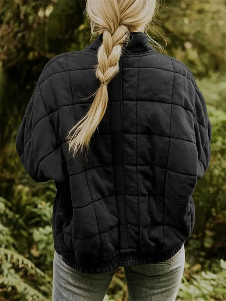 Elera | Mid-Length Jacket with Check Pattern