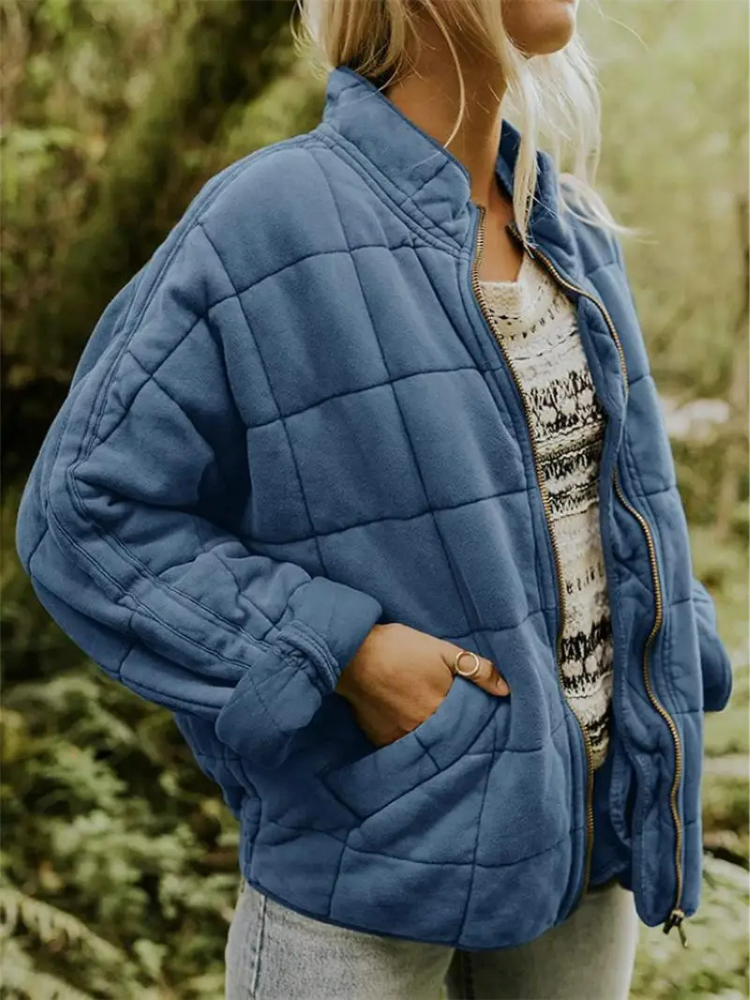 Elera | Mid-Length Jacket with Check Pattern