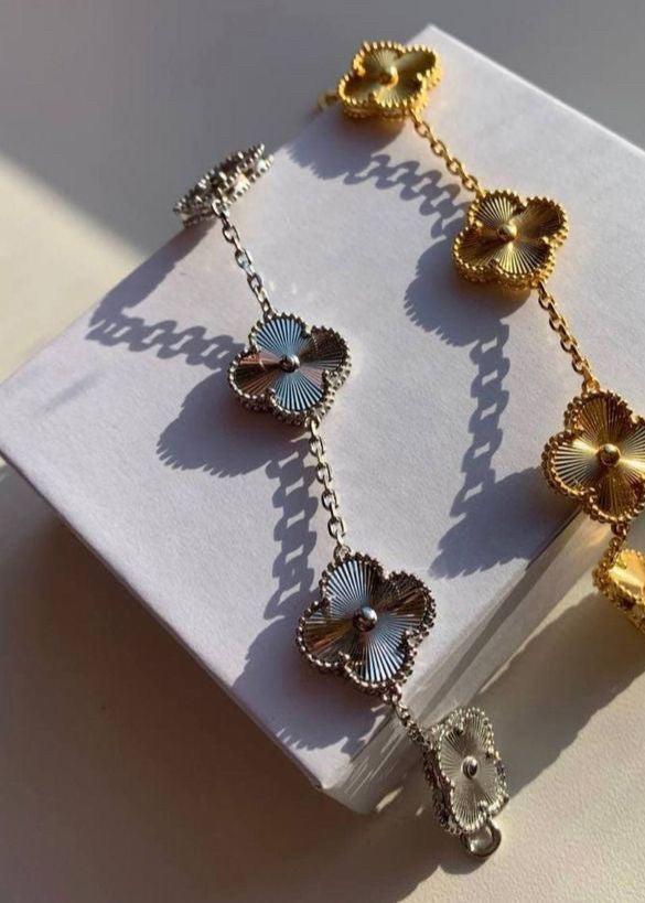 Gold Clover Bracelet for Brides – Hypoallergenic Stainless Steel