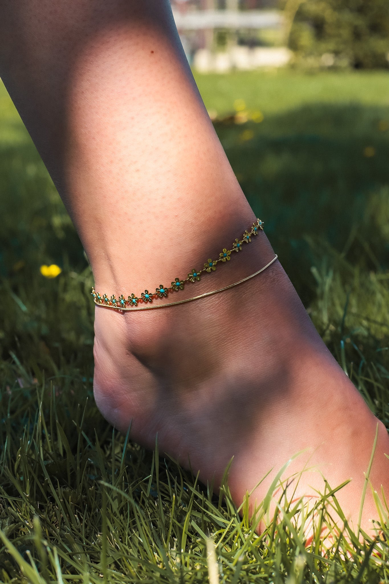 Moon | Delicate Gold and Silver Thin Anklet