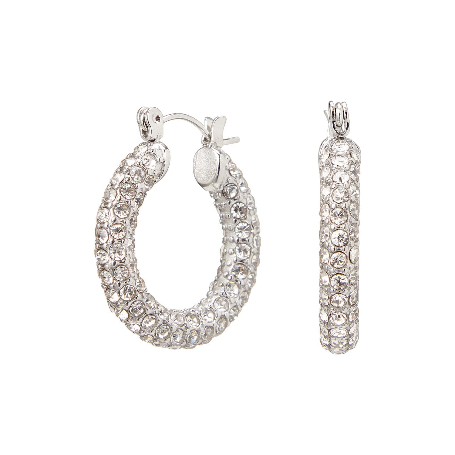 Judie | Chic Hoop Earrings Adorned with Zirconia Stones