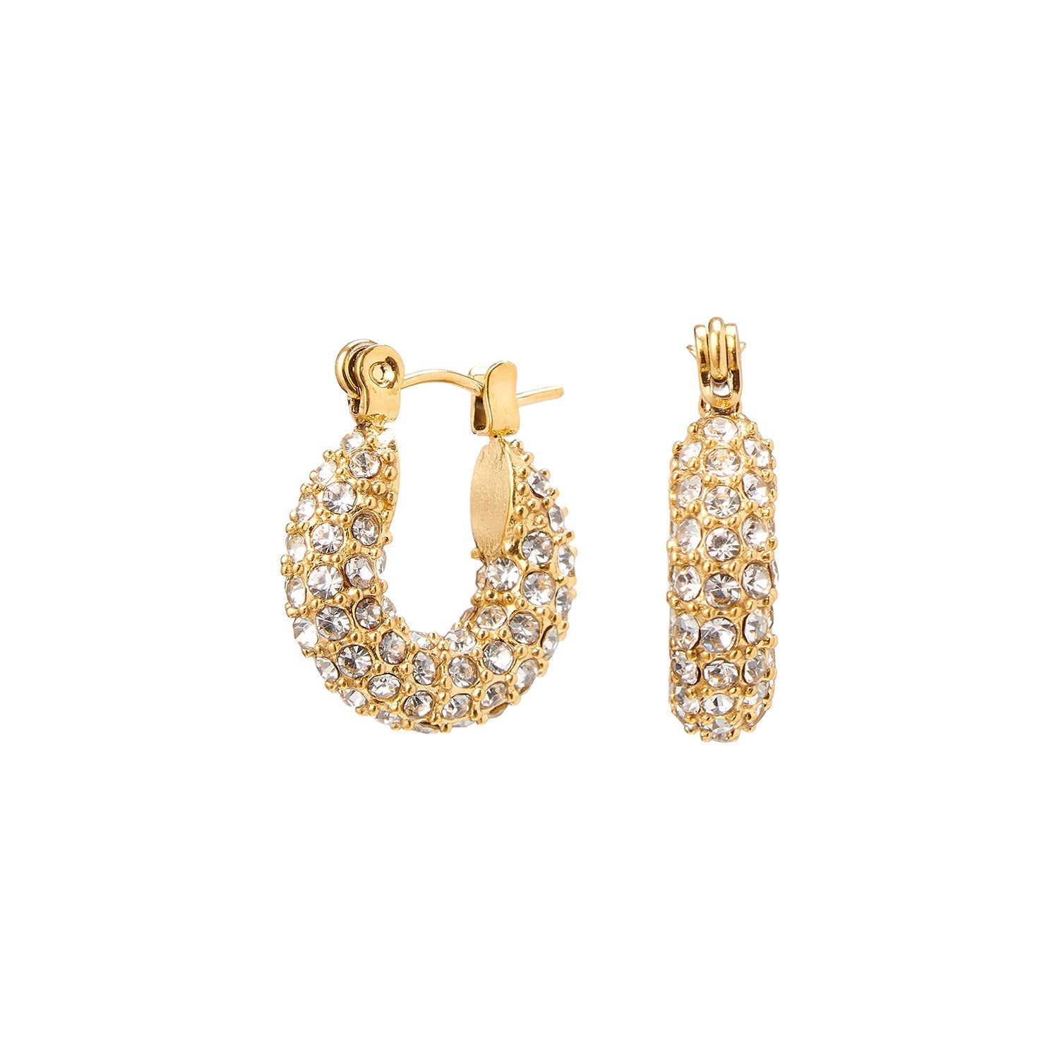 Judie | Chic Hoop Earrings Adorned with Zirconia Stones