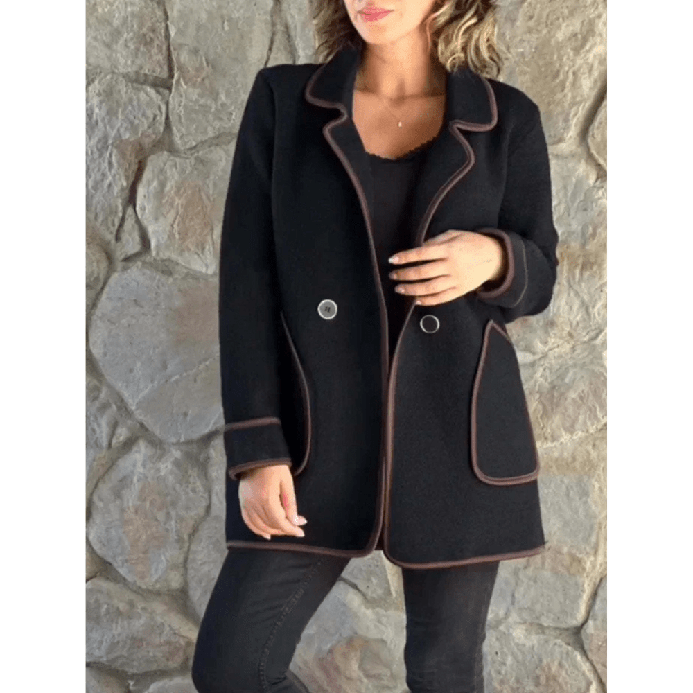 Bregina | Women's Winter Coat - Elegant Style with Contrasting Trim