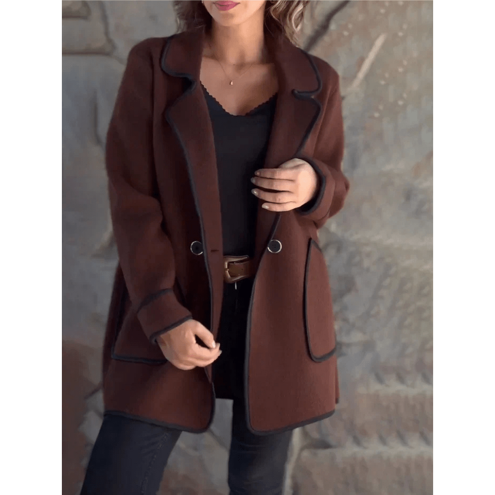 Bregina | Women's Winter Coat - Elegant Style with Contrasting Trim