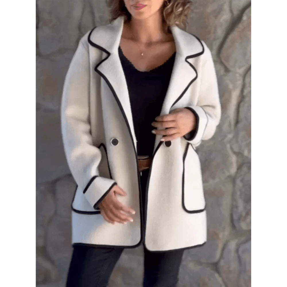 Bregina | Women's Winter Coat - Elegant Style with Contrasting Trim