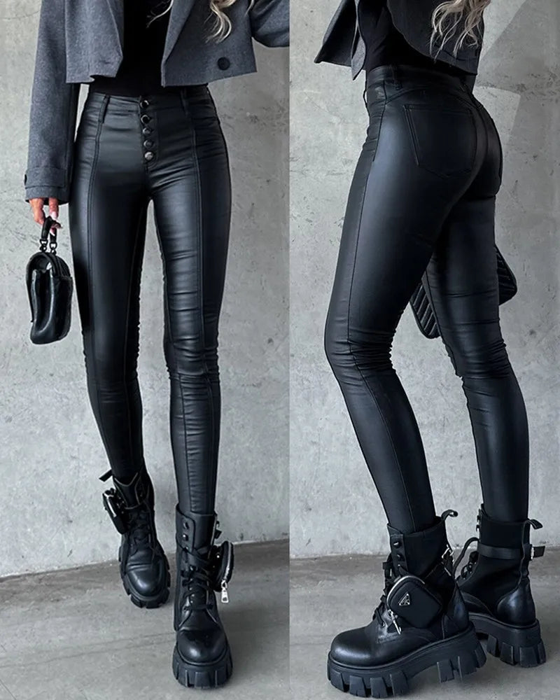 Alize | Chic Faux Leather Trousers