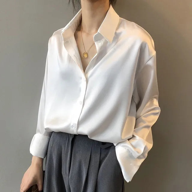 Alaine | Elegant Satin Casual Blouse