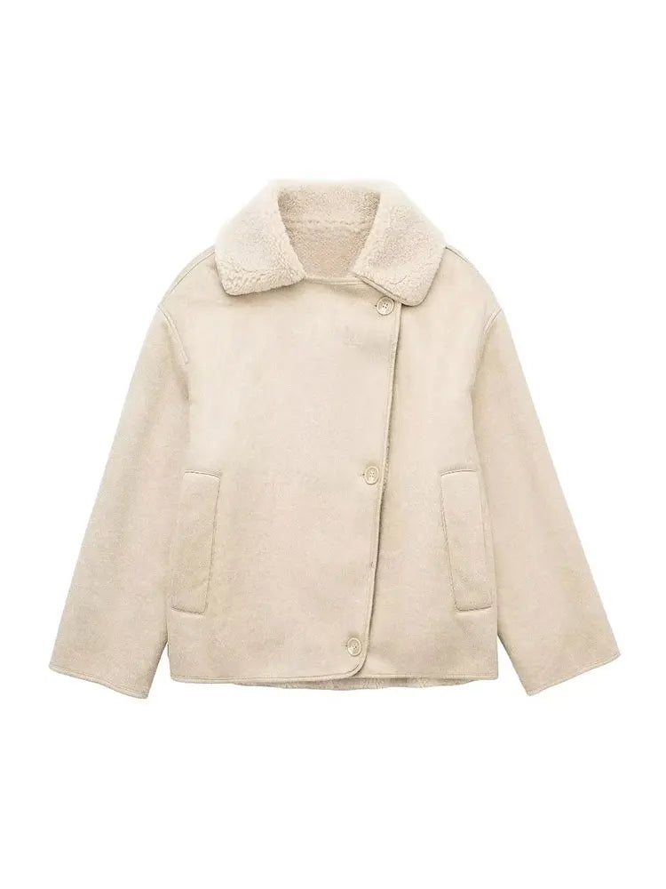 Aira | Biker Look Winter Jacket with Teddy Lining – Warm & Stylish