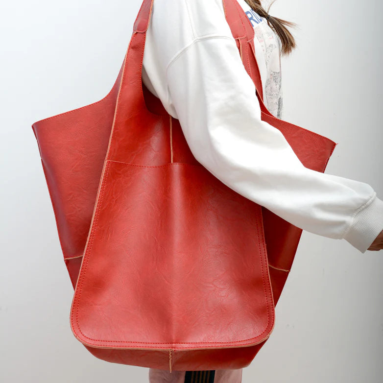 Oversized Leather Vintage Shoulder Bag