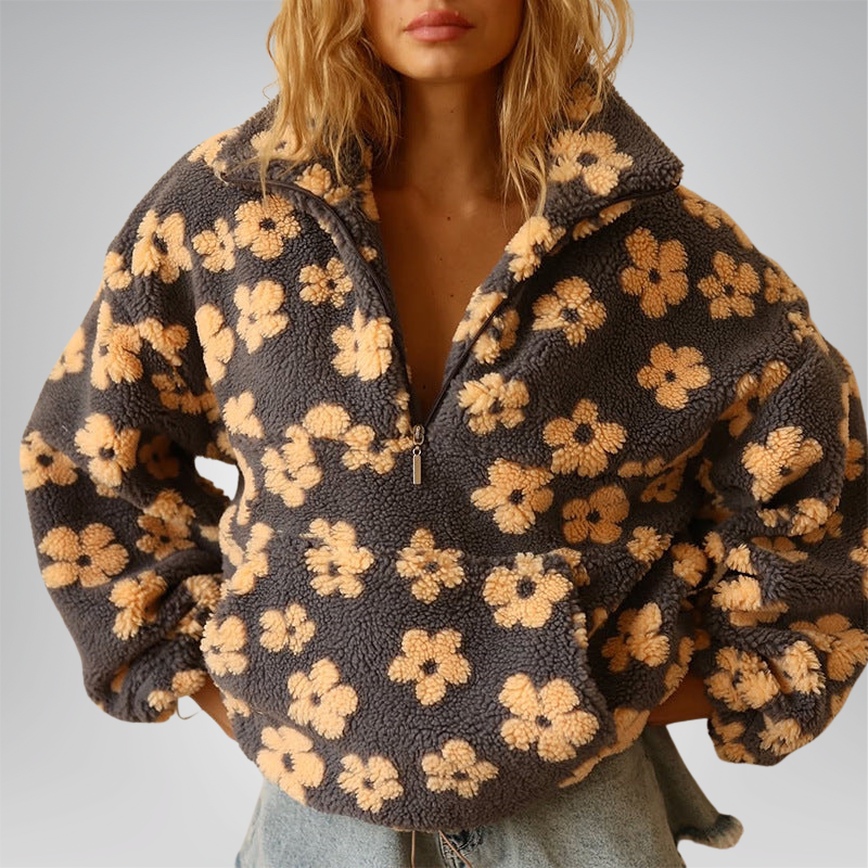 Mila | Cozy Floral Fleece Pullover