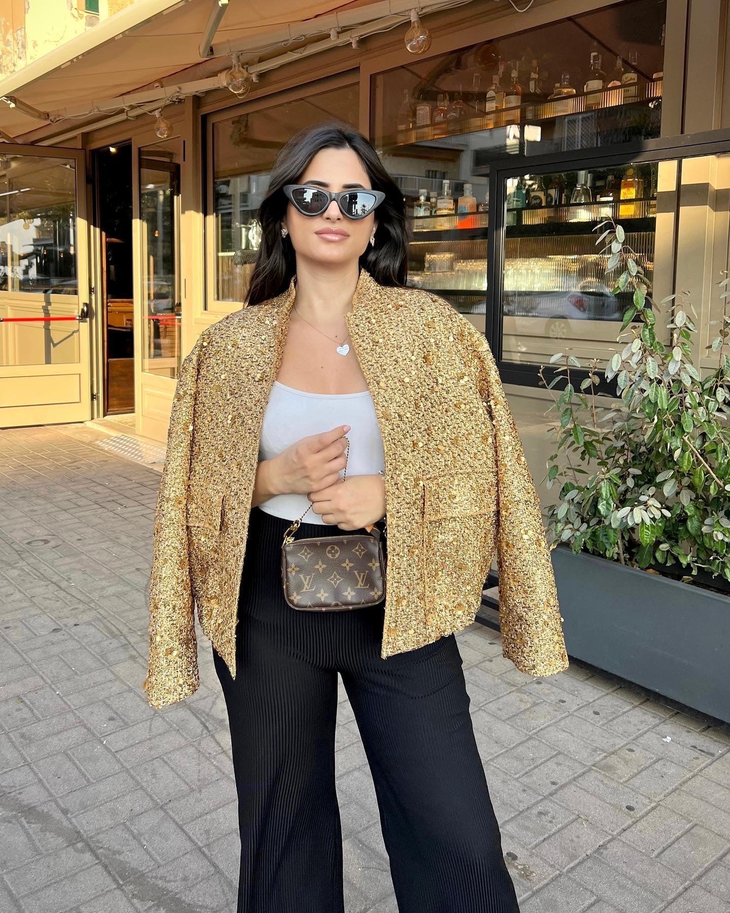 Jane | Luxe Mid-Season Jacket Black, Gold, Silver - Stylish and Comfortable