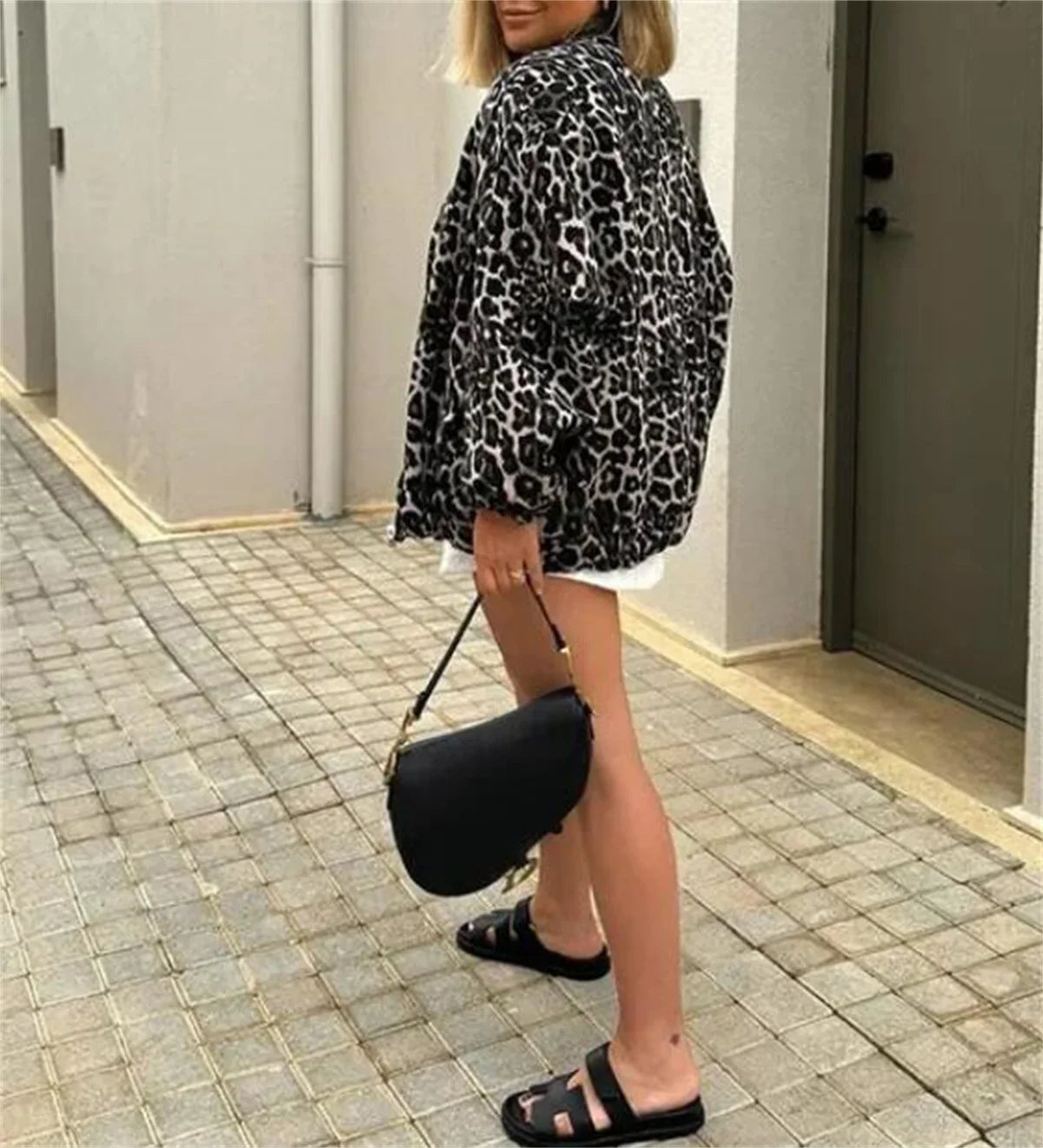 Leo | Bomber Jacket with Leopard Print