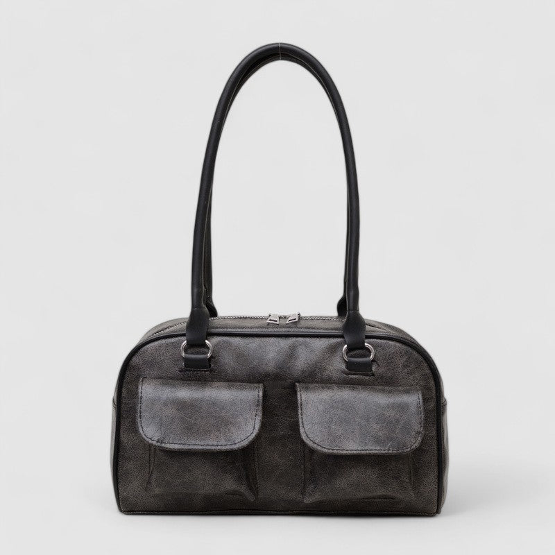 Vintage Look Shoulder Bag for Women – Vegan Leather, 27 cm