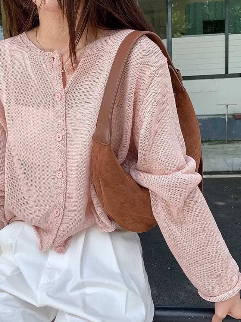 Anneya | Halfmoon Suede Shoulder Bag