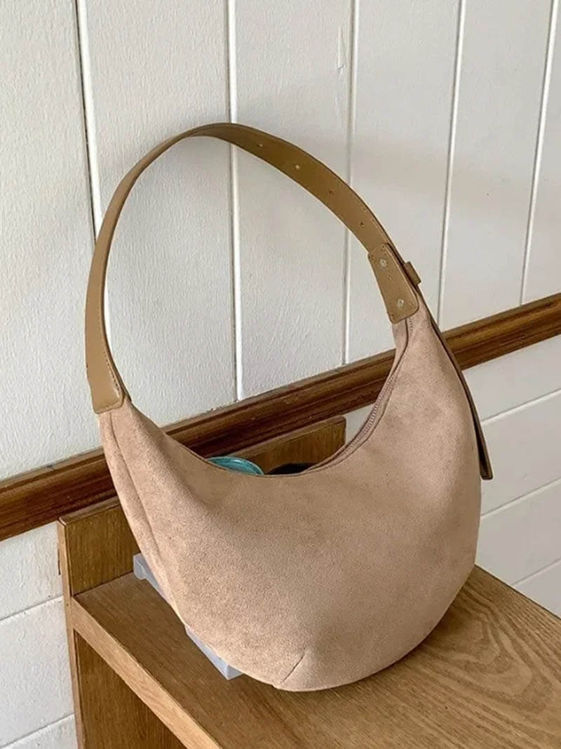 Anneya | Halfmoon Suede Shoulder Bag