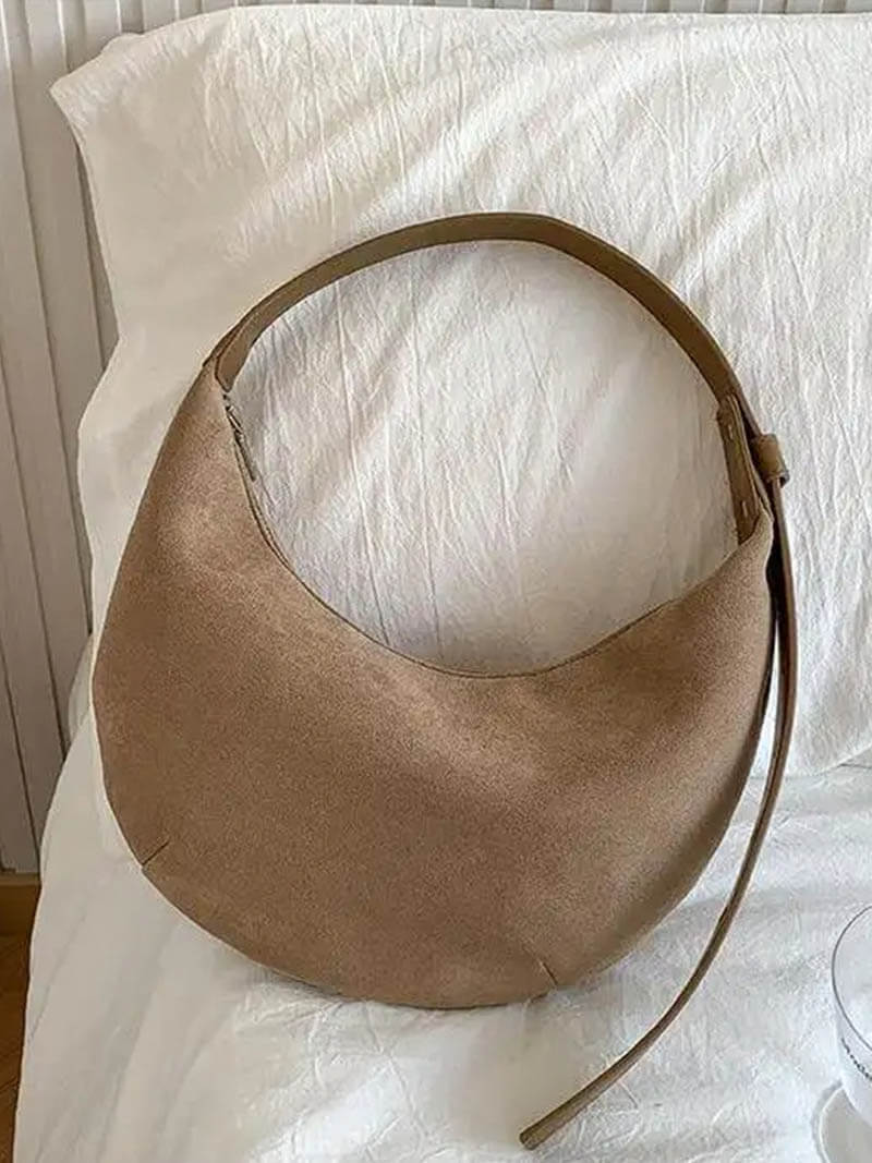 Anneya | Halfmoon Suede Shoulder Bag