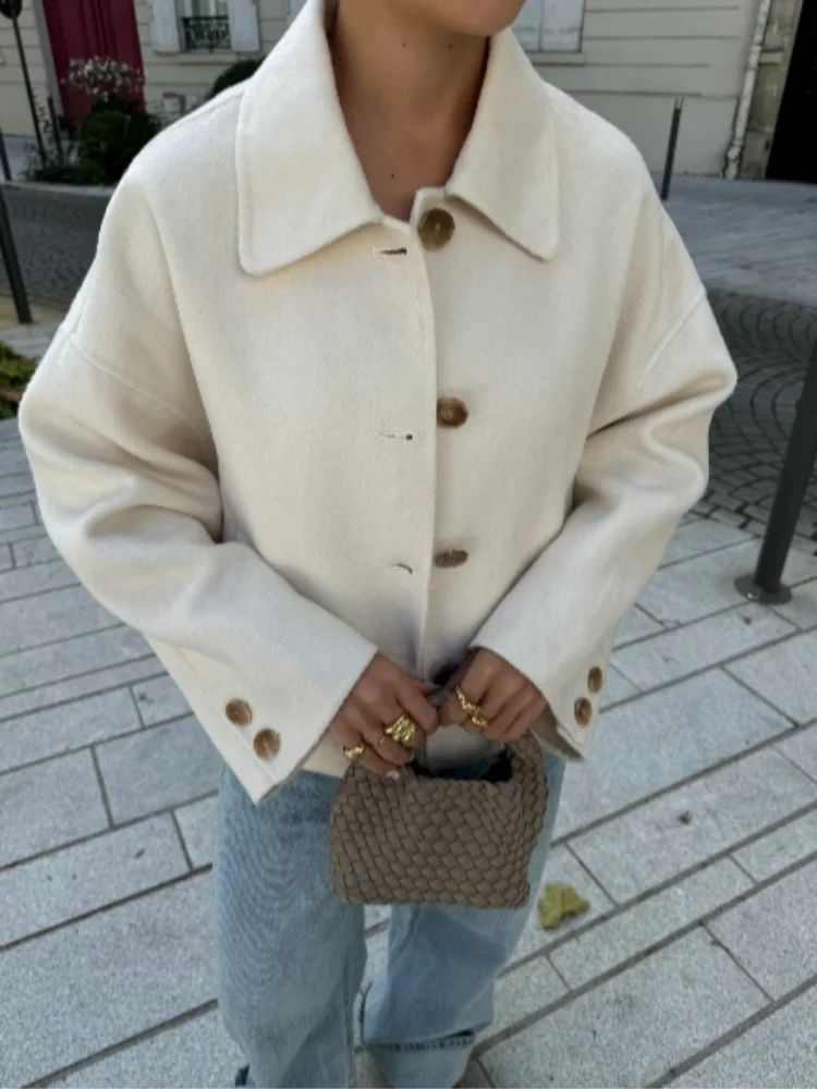 Hélené | Oversized Women's Wool Blend Coat – Classic & Warm