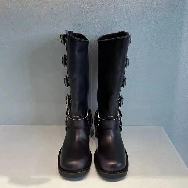 Malu | Chic Vintage-Inspired Biker Boots for Women