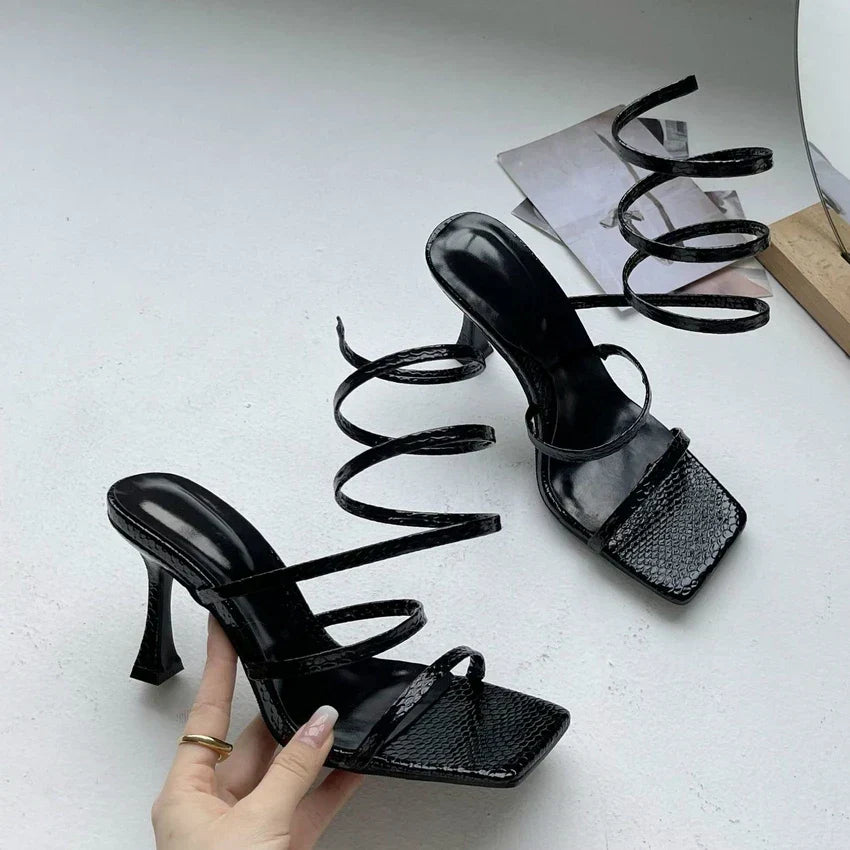 Gentile | Elegant Luxe Heels Featuring Golden Ankle Straps