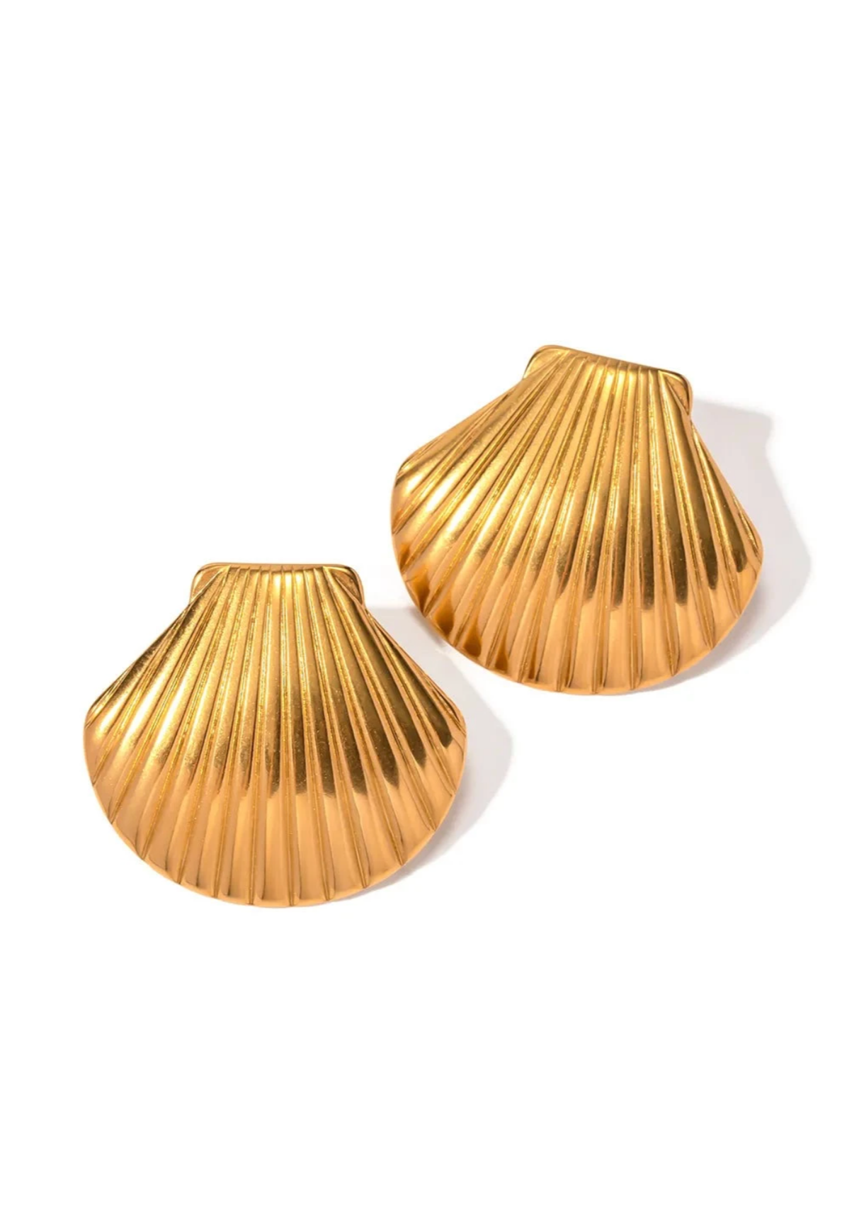 Etna | Hypoallergenic & Waterproof Gold Shell Earrings