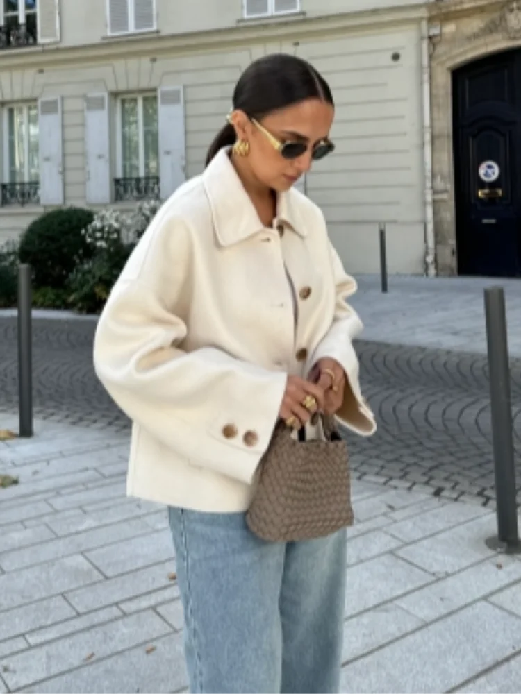 Hélené | Oversized Women's Wool Blend Coat – Classic & Warm