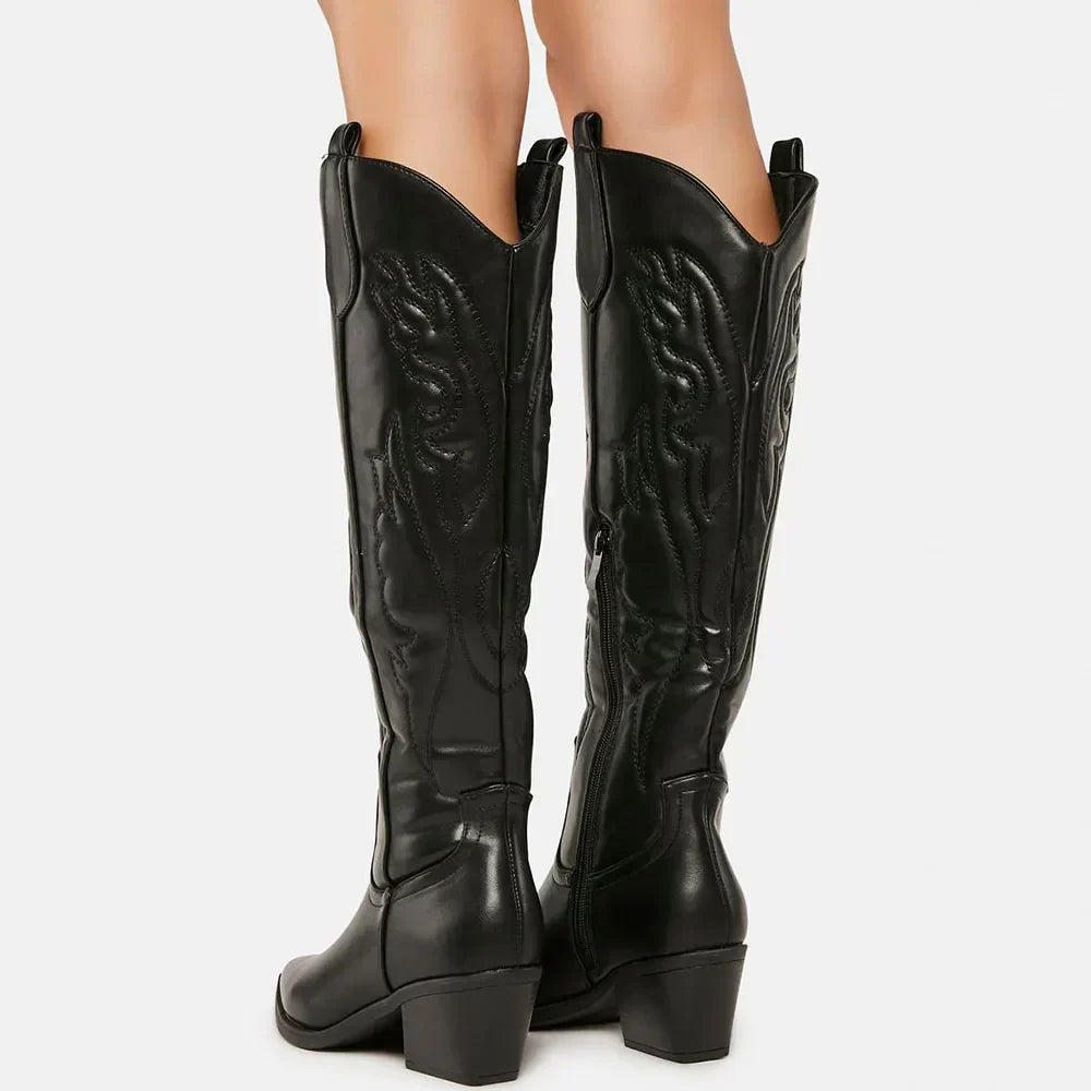 Dieke | Faux Leather Cowboy Boots in Western Style