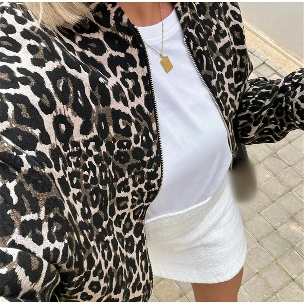 Leo | Bomber Jacket with Leopard Print