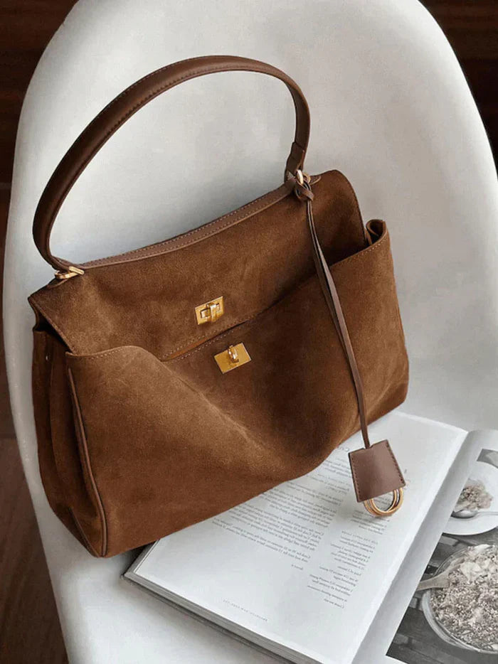 Luxury Suede Shoulder Bag - Stylish & Practical