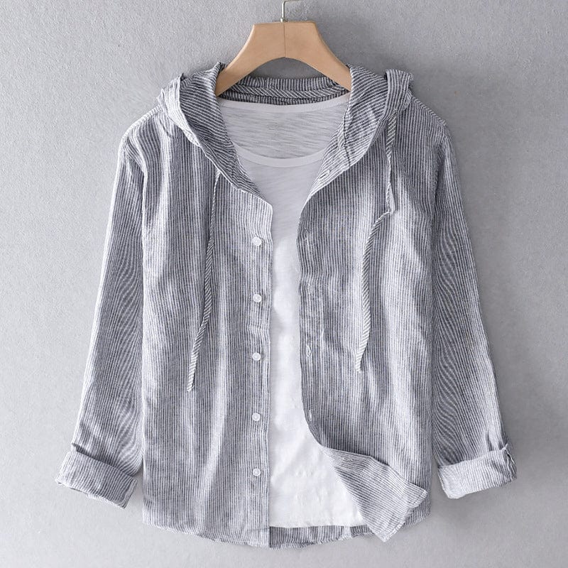 Striped Hooded Shirt by Avery