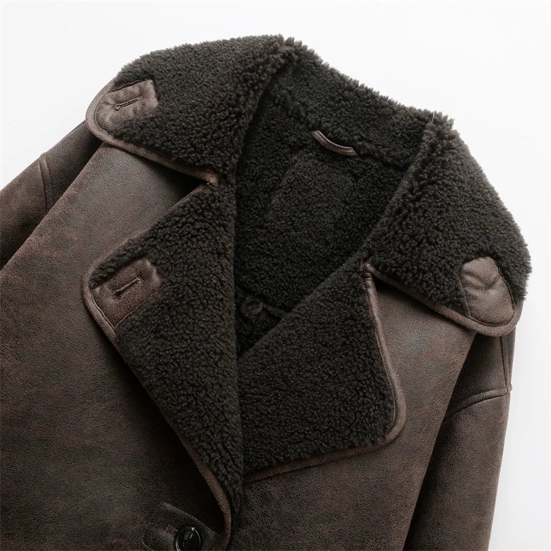 Aira | Biker Look Winter Jacket with Teddy Lining – Warm & Stylish