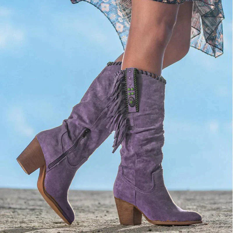 Bente | Bohemian-Inspired Western Boots with Fringe Details