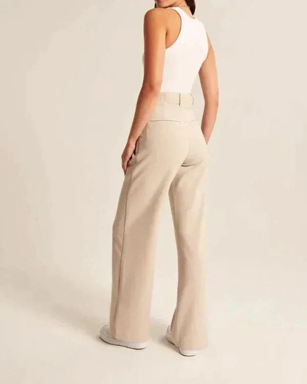 High-Waisted Wide-Leg Trousers